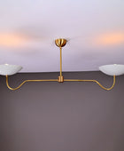 2 Bulbs, Brass Color Pendant Lamp, Uplifting No-shadow No-glare Light, 51