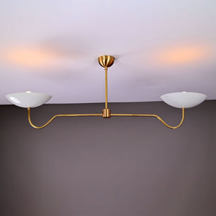 2 Bulbs, Brass Color Pendant Lamp, Uplifting No-shadow No-glare Light, 51