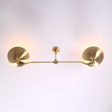 Two-Light Uplight Brass Ceiling Lamp – Custom Mid-Century Modern Uplighting Chandelier | Handmade,  - 32328