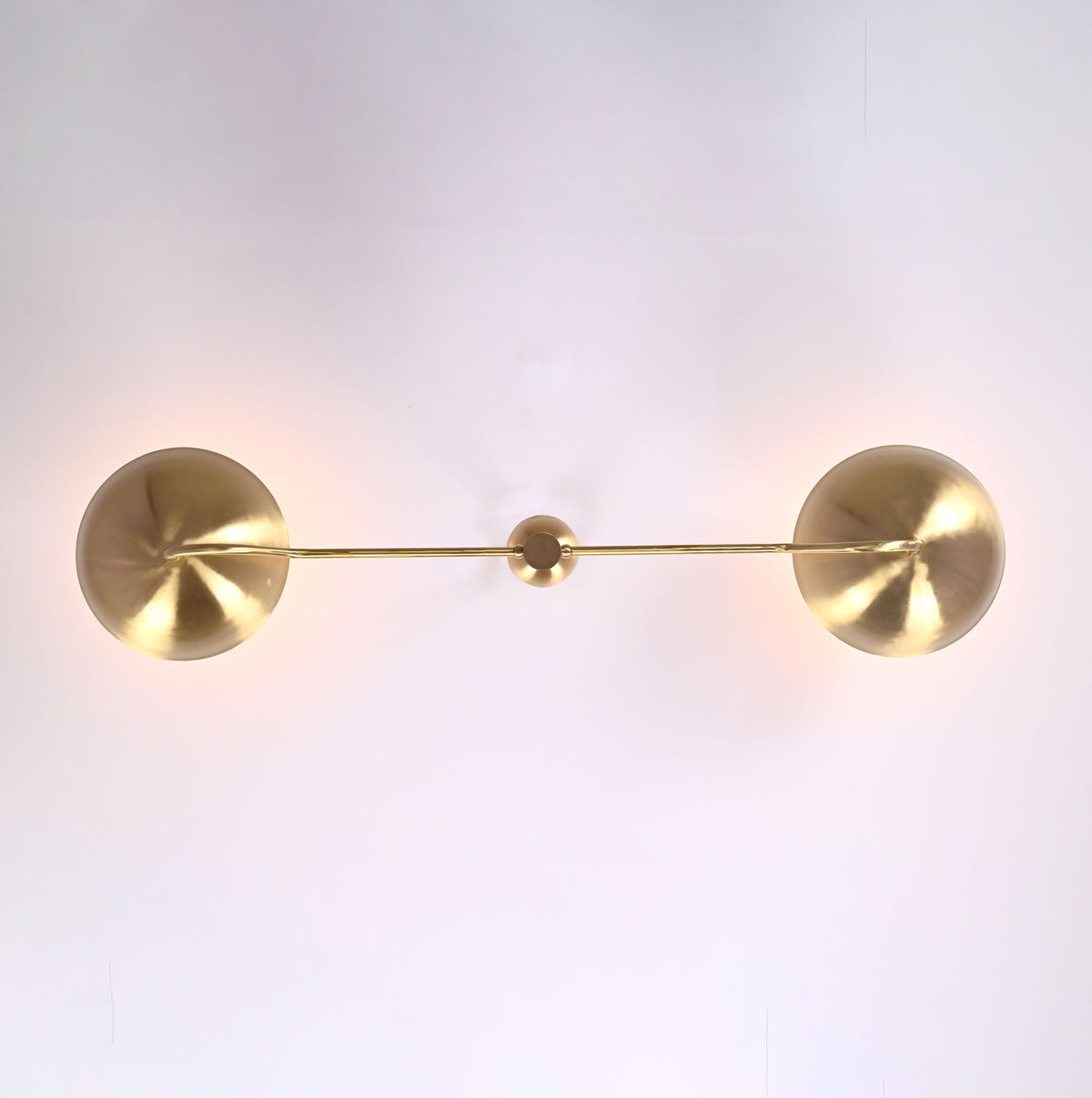 Two-Light Uplight Brass Ceiling Lamp – Custom Mid-Century Modern Uplighting Chandelier | Handmade,  - 32328