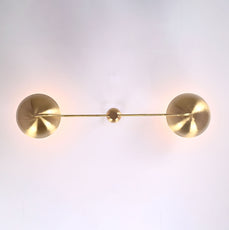 Industrial Brass Made, 2 Lights Elegant Brass Ceiling Pendant Mid Century Modern Raw Brass Sputnik Chandelier Light Fixture, No Shadow, Ambient no-Glare Lamp