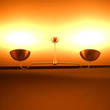 Two-Light Uplight Brass Ceiling Lamp – Custom Mid-Century Modern Uplighting Chandelier | Handmade,  - 32328