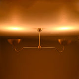 Two-Light Uplight Brass Ceiling Lamp – Custom Mid-Century Modern Uplighting Chandelier | Handmade,  - 32328