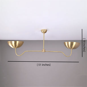 2 Bulbs, Brass Pendant Lamp, Uplifting No-shadow No-glare Light, 51