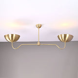Two-Light Uplight Brass Ceiling Lamp – Custom Mid-Century Modern Uplighting Chandelier | Handmade,  - 32328