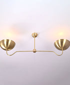 2 Bulbs, Brass Pendant Lamp, Uplifting No-shadow No-glare Light, 51