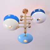 Modern Brass Chandelier | Mid-Century Uplight Ceiling Light Fixture - 32329