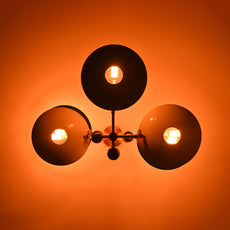 Brass Leaf Studio Industrial Brass Made, 5 Lights Brass Colorful Orbital Pendant Ceiling Light Mid Century Modern Chandelier Ambient Glare Uplifting Light