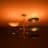 Modern Brass Chandelier | Mid-Century Uplight Ceiling Light Fixture - 32329