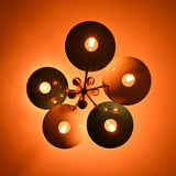 Modern Brass Chandelier | Mid-Century Uplight Ceiling Light Fixture - 32329