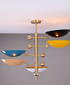 5 bulbs, Brass Orbital Uplifting Lamp, Ambient No-shadow No-glare Ceiling light 34 inches- 32330