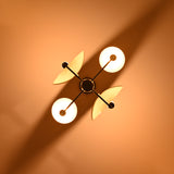 8-Light Full Brass Geometric Chandelier – Custom Modern Ceiling Pendant with Sculptural Bowl Shades |  - 32331