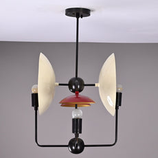 Brass Leaf Studio Industrial Brass Made, 4 Lights Brass Pendant Ceiling Lamp Mid Century Modern Chandelier Candelabra Style Brass Lamp in Multi Colors