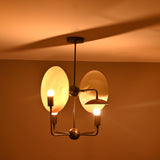 8-Light Full Brass Geometric Chandelier – Custom Modern Ceiling Pendant with Sculptural Bowl Shades |  - 32331