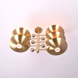 Modern Brass Chandelier | Mid-Century Uplight Ceiling Light Fixture - 32332