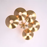 Modern Brass Chandelier | Mid-Century Uplight Ceiling Light Fixture - 32332