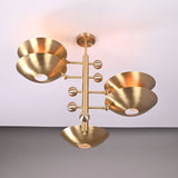 Modern Brass Chandelier | Mid-Century Uplight Ceiling Light Fixture - 32332