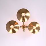 Modern Brass Chandelier | Mid-Century Uplight Ceiling Light Fixture - 32332