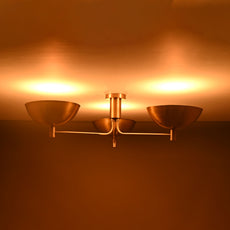 Industrial Brass Made, 3 Lights Elegant Brass Ceiling Pendant Lamp Mid Century Modern Raw Brass Sputnik Chandelier Light Fixture, No Shadow, Ambient no-Glare Lamp