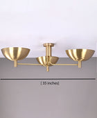 3 lights Brass Uplifting Lamp, No-glare Ambience light, 35