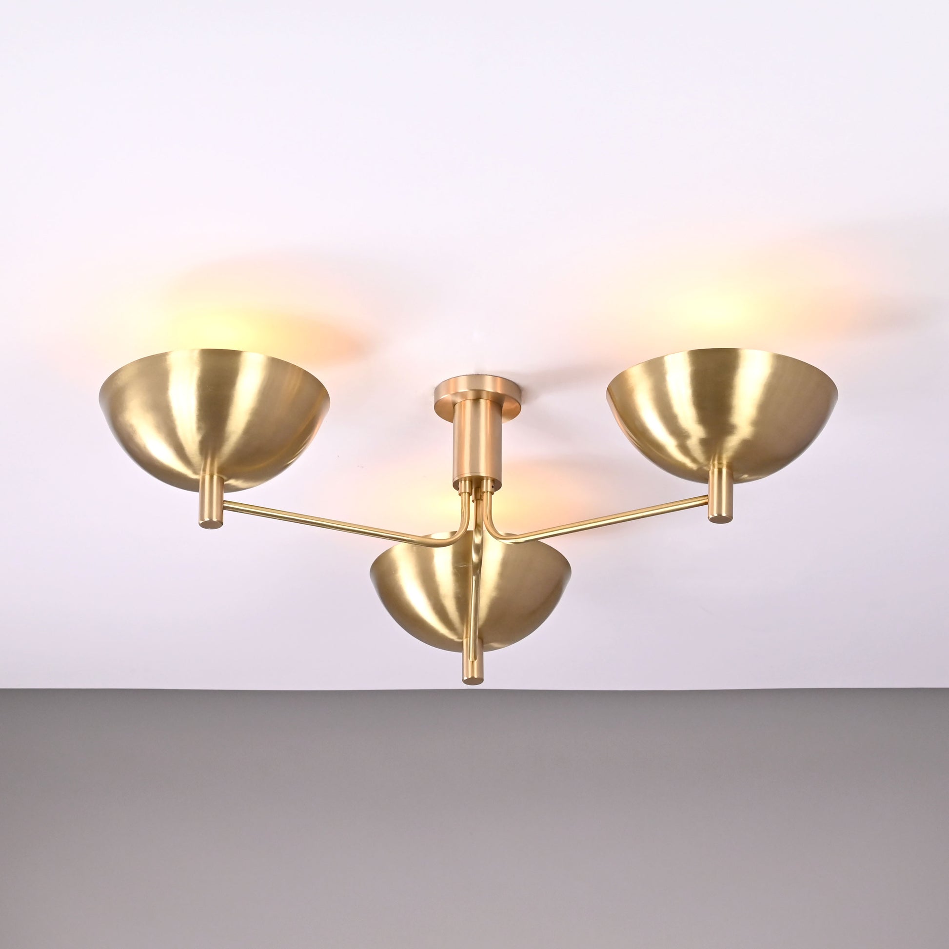 3 lights Brass Uplifting Lamp, No-glare Ambience light, 35" Wide - 32333