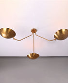 3 Lights Brass Flush Mount Pendant Uplifting Chandelier 46