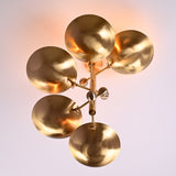 Modern Customizable Brass Chandelier | Mid-Century Ceiling Lamp | Contemporary Home Lighting | ColorfSemi Flush Ceiling Fixture - 32335