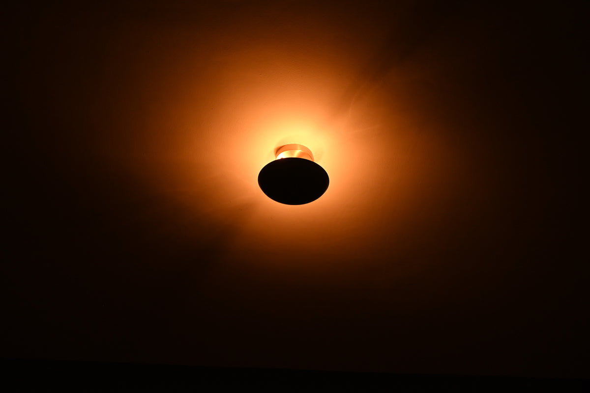 Modern Uplight Flush-Mount Ceiling Light – Handmade Solid Brass Fixture with Custom Finish Options |  - 32336