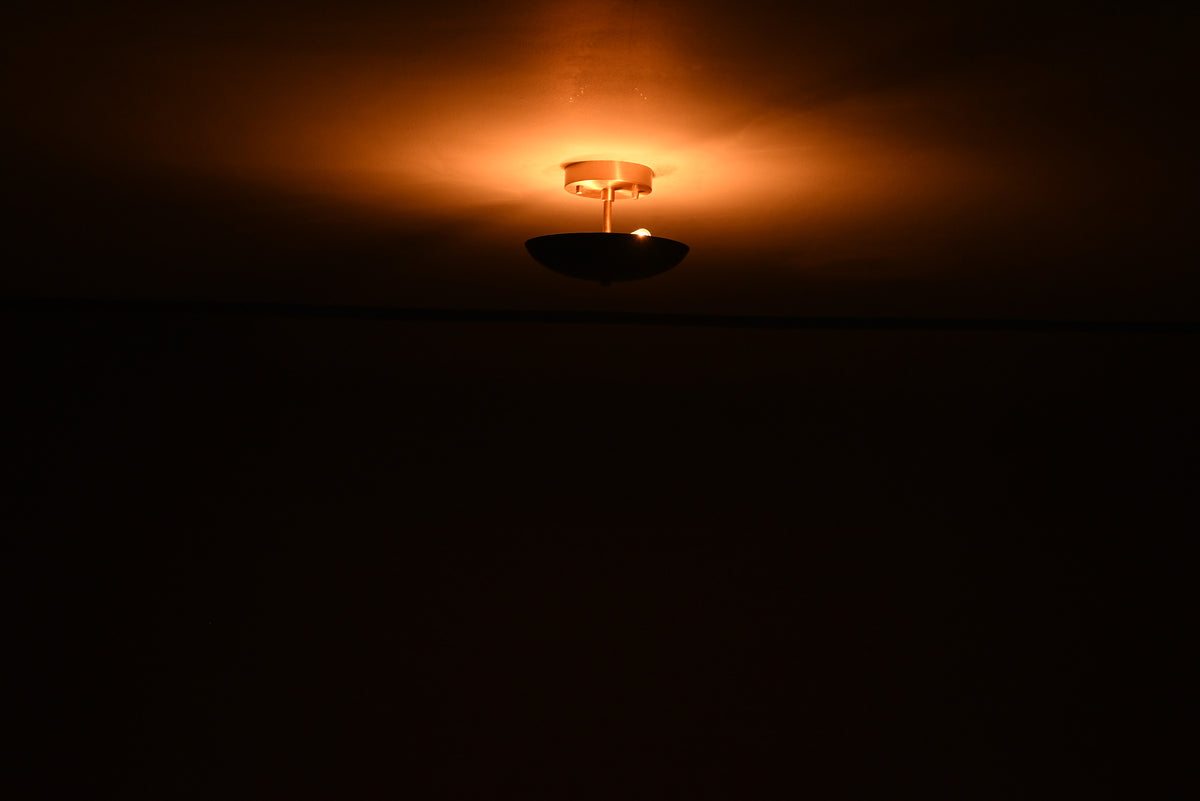 Modern Uplight Flush-Mount Ceiling Light – Handmade Solid Brass Fixture with Custom Finish Options |  - 32336