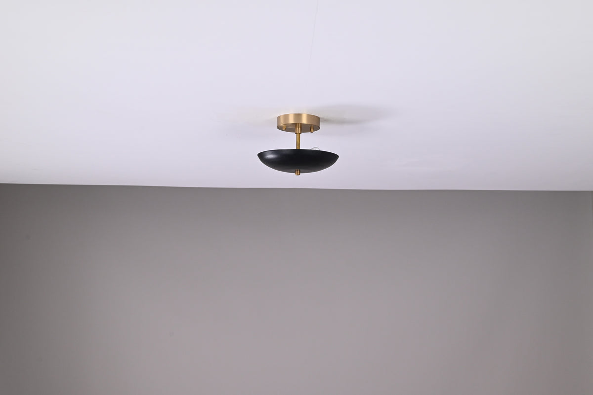 Modern Uplight Flush-Mount Ceiling Light – Handmade Solid Brass Fixture with Custom Finish Options |  - 32336