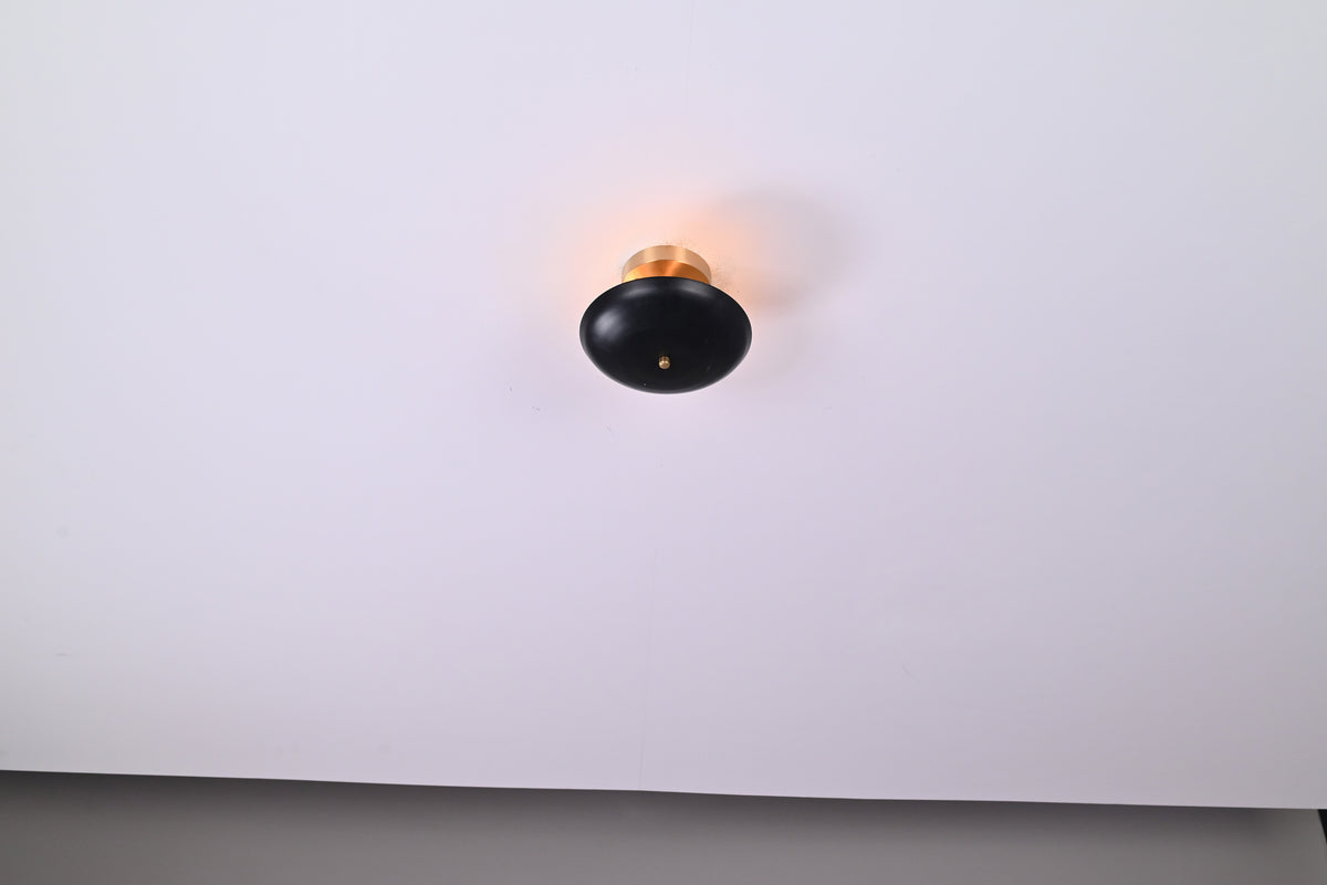 Modern Uplight Flush-Mount Ceiling Light – Handmade Solid Brass Fixture with Custom Finish Options |  - 32336