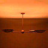 4-Light Uplight Brass Chandelier – Custom Mid-Century Modern Sculptural Ceiling Light |  & Handmade - 32337