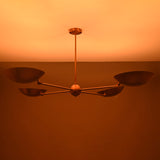 4-Light Uplight Brass Chandelier – Custom Mid-Century Modern Sculptural Ceiling Light |  & Handmade - 32337