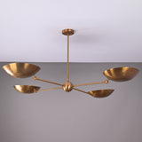 4-Light Uplight Brass Chandelier – Custom Mid-Century Modern Sculptural Ceiling Light |  & Handmade - 32337