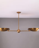 4 Lights Large Brass Adjustable Uplifting Lamp, No-shadow Pendant Lamp 57 inches - 32337