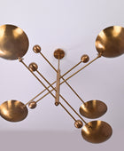 5 Lights Large Brass Orbital Pendant Lamp Mid-century Modern Chandelier 61