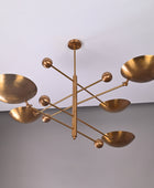 5 Lights Large Brass Orbital Pendant Lamp Mid-century Modern Chandelier 61