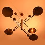 5-Light Uplight Brass Chandelier – Custom Handmade Mid-Century Modern Sculptural Ceiling Light |  - 32338