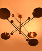 5 Lights Large Brass Orbital Pendant Lamp Mid-century Modern Chandelier 61