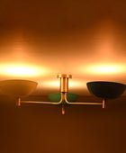 3 Arms / Lights Brass Flush Mount Pendant Lamp - 32339