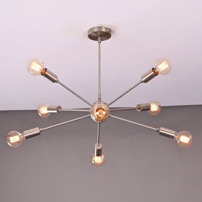 8-Light Sputnik Ceiling Chandelier – Custom Modern Mid-Century Light Fixture |  - 32341