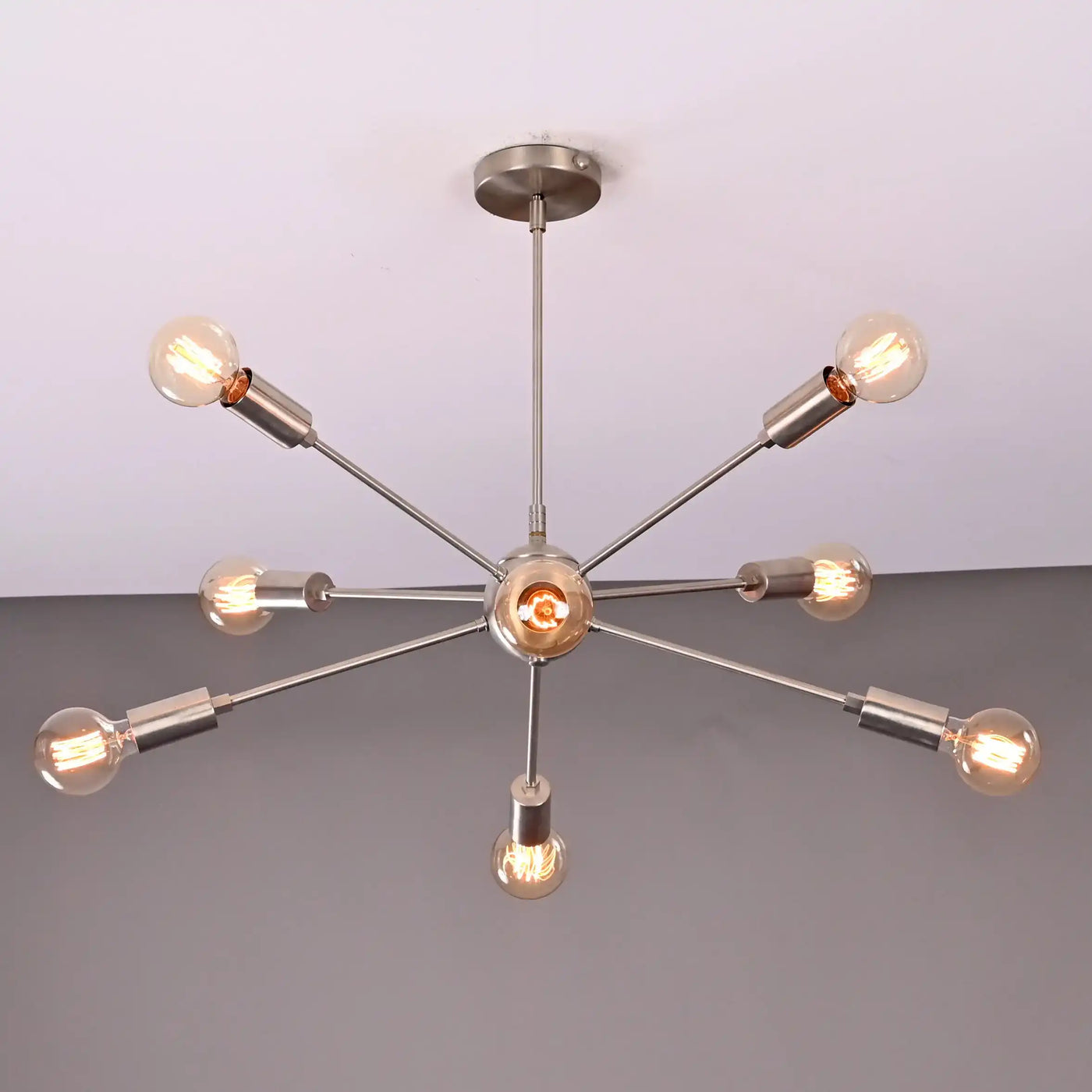 8-Light Sputnik Ceiling Chandelier – Custom Modern Mid-Century Light Fixture |  - 32341