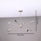 8-Light Sputnik Ceiling Chandelier – Custom Modern Mid-Century Light Fixture |  - 32341