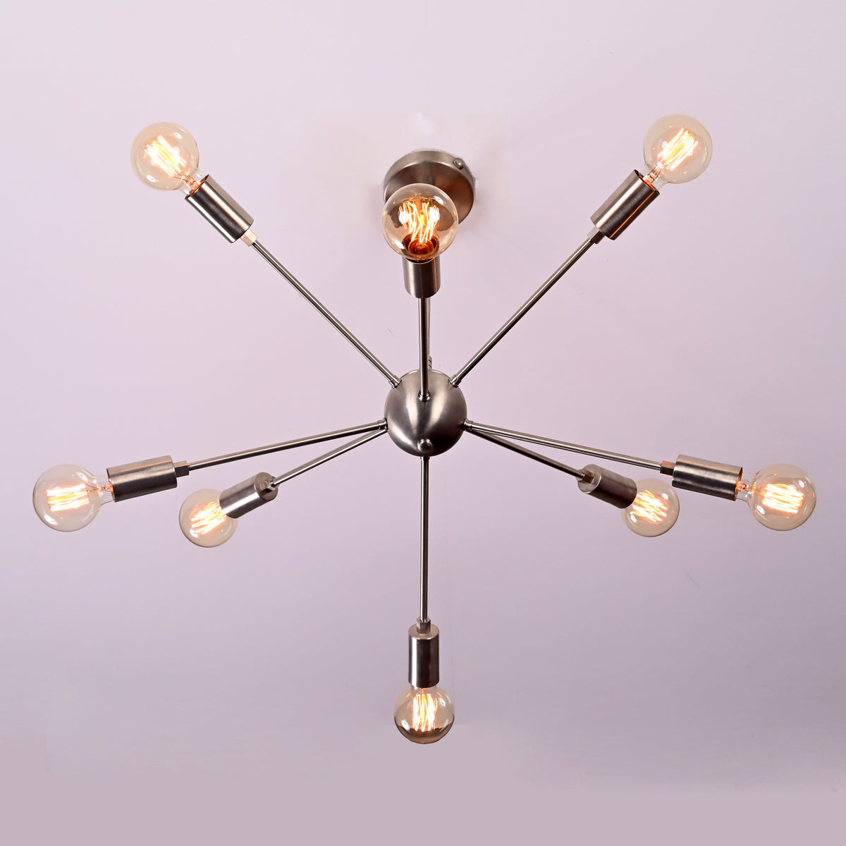 8-Light Sputnik Ceiling Chandelier – Custom Modern Mid-Century Light Fixture |  - 32341