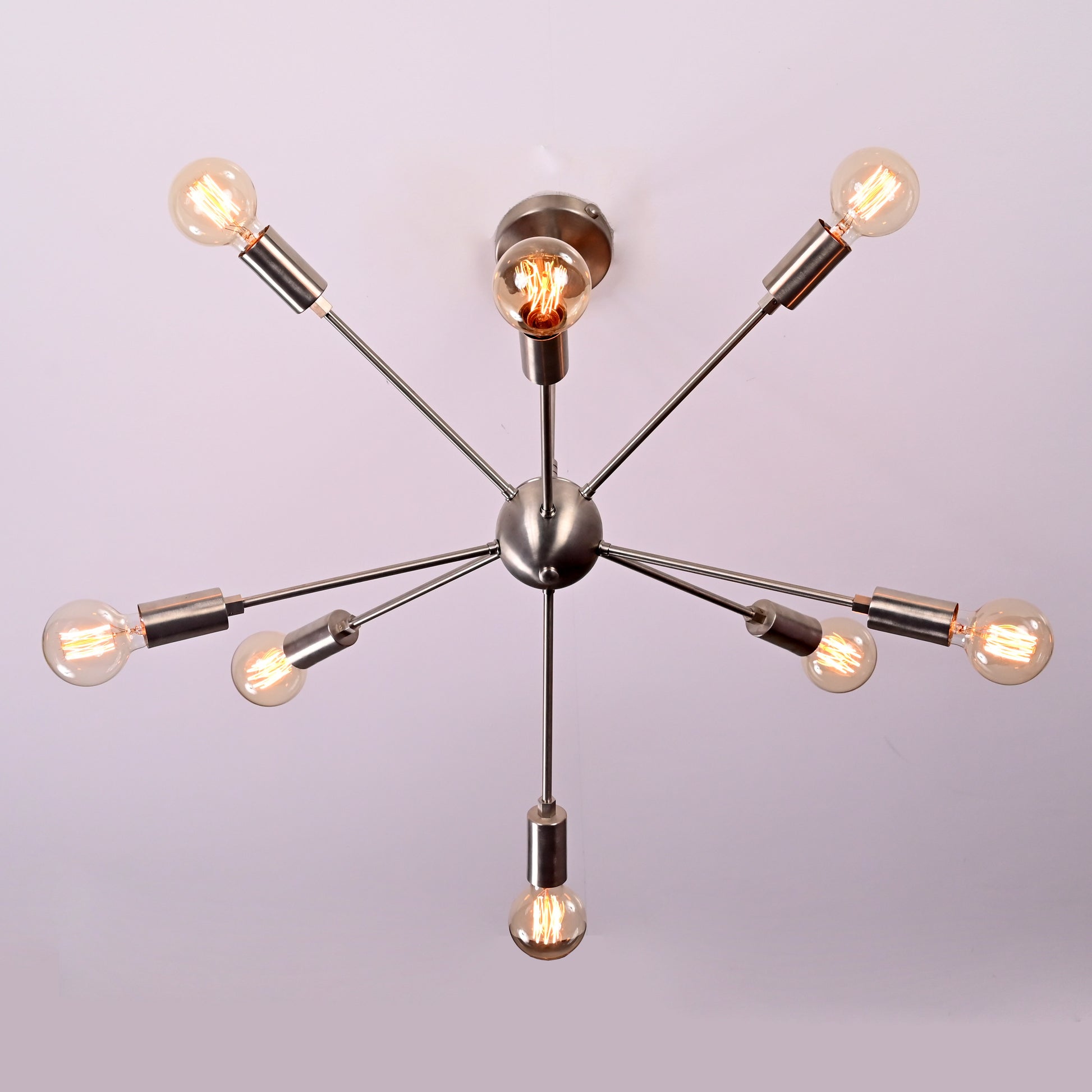 8 Arm Brass Sputnik Chandelier 30" Wide - 32341