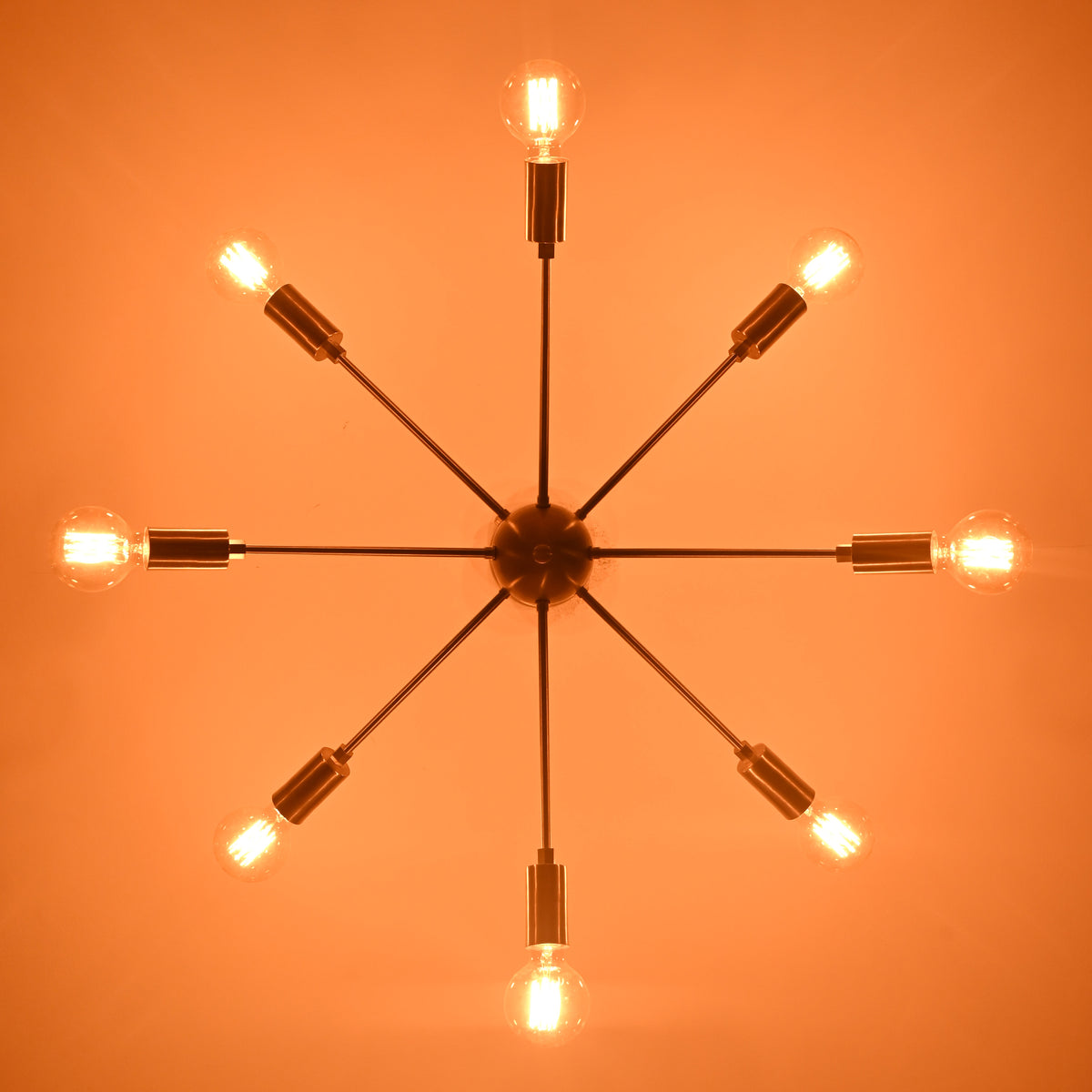 8-Light Sputnik Ceiling Chandelier – Custom Modern Mid-Century Light Fixture |  - 32341