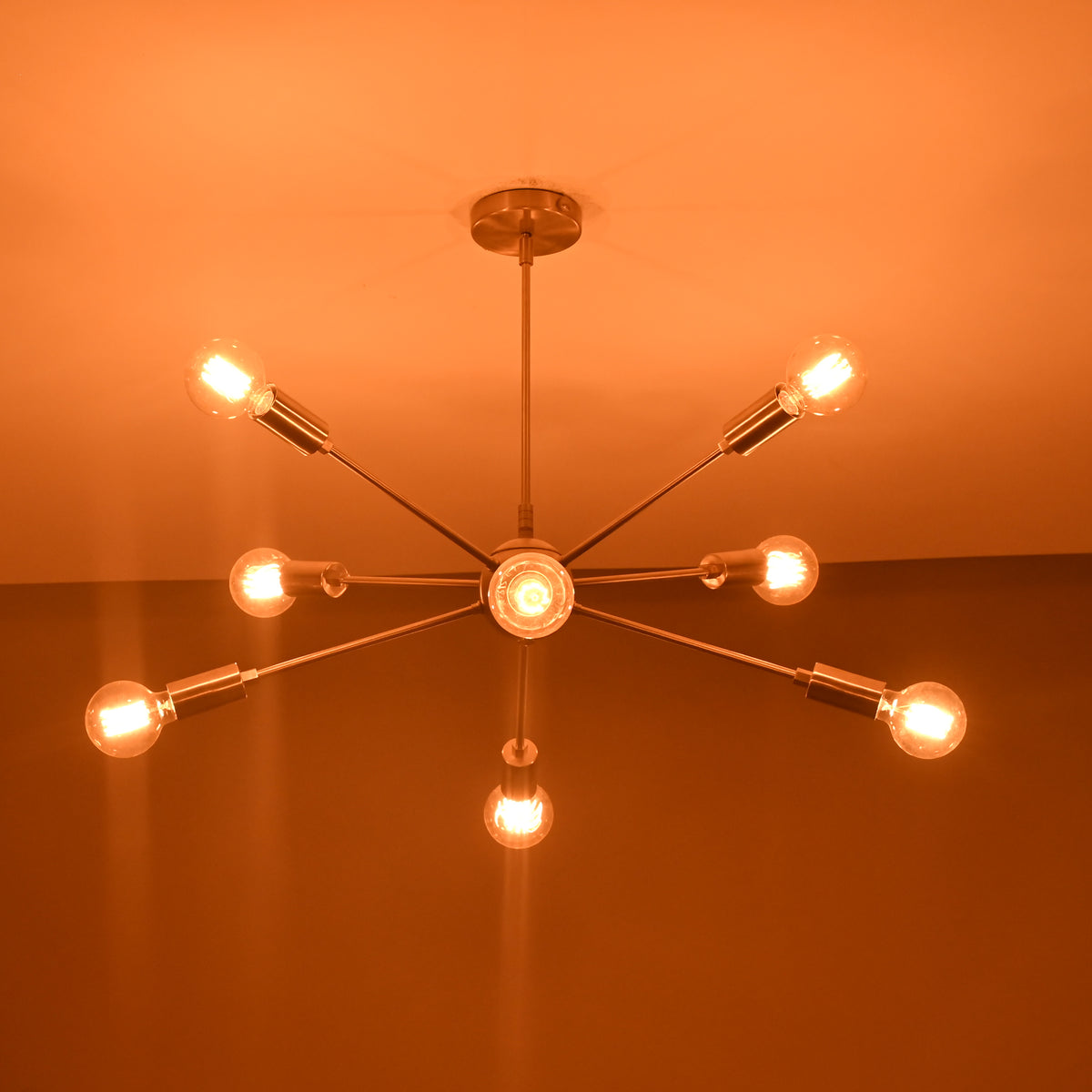 8-Light Sputnik Ceiling Chandelier – Custom Modern Mid-Century Light Fixture |  - 32341