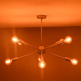 8-Light Sputnik Ceiling Chandelier – Custom Modern Mid-Century Light Fixture |  - 32341