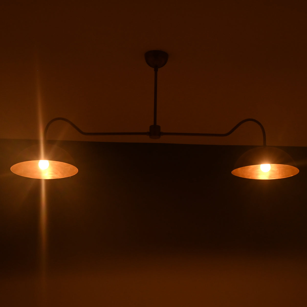 Paris Discus - Brass Chandelier - 2 Lights - 32342