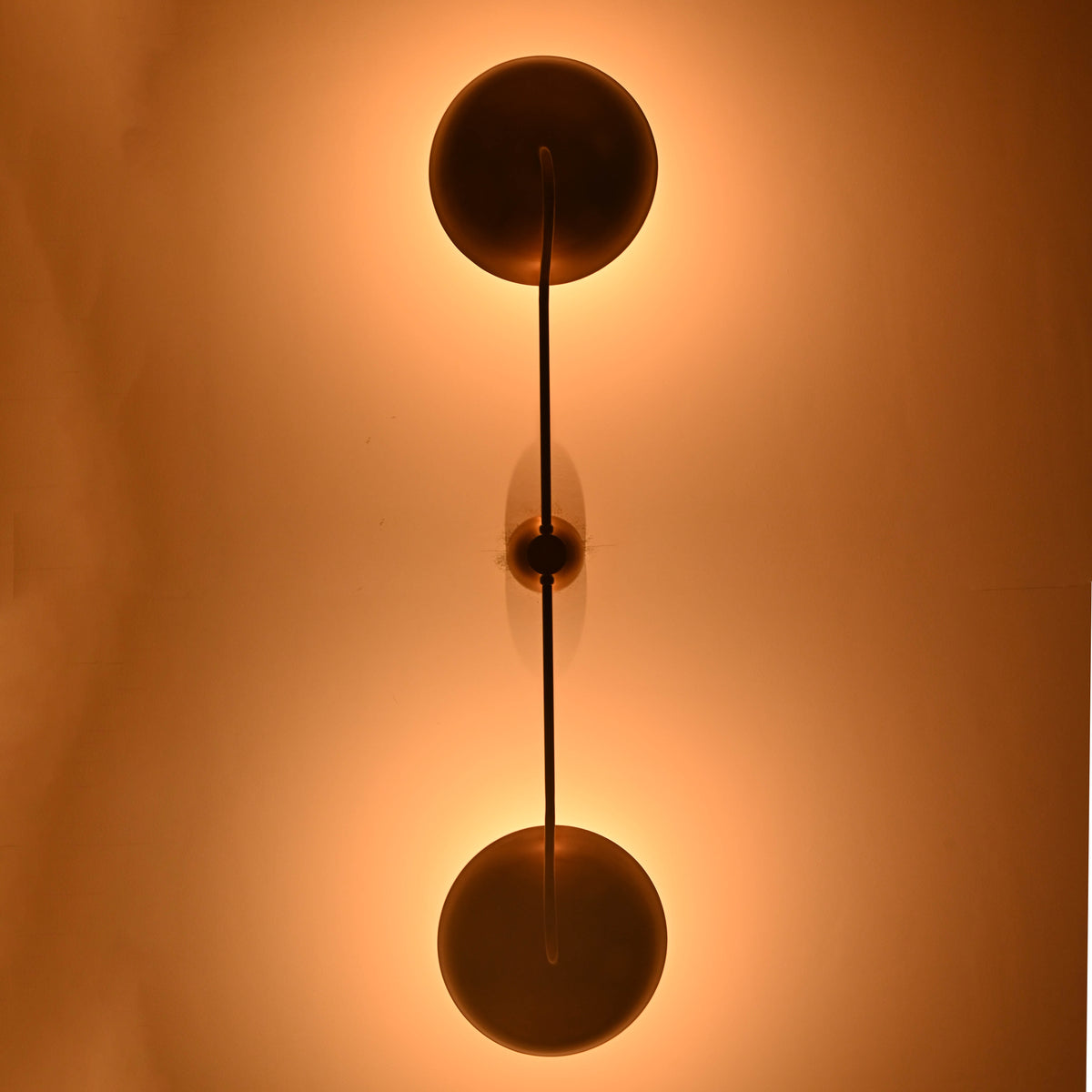 Two-Light Uplight Brass Ceiling Lamp – Custom Mid-Century Modern Uplighting Chandelier | Handmade,  - 32343